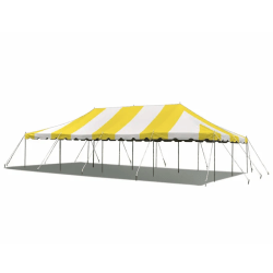 20' x 40' Yellow/White Striped Pole Tent
