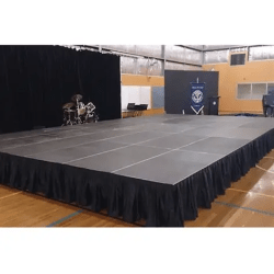 STAGE - 4' x 8' x 16 RISER WITH BLACK SKIRTING